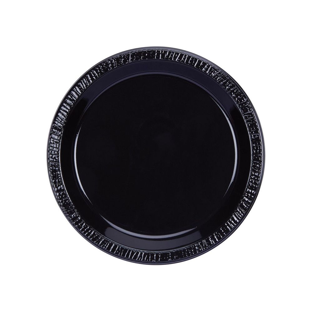 Black Polystyrene Round Plate