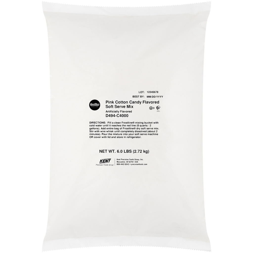 Frostline Pink Cotton Candy Flavored Soft Serve Mix, 6 Pound