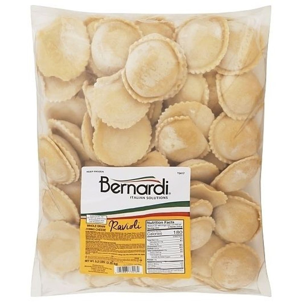 Bernardi Whole Grain Jumbo Cheese Ravioli Pasta, 5.2 Pound -- 2 per case