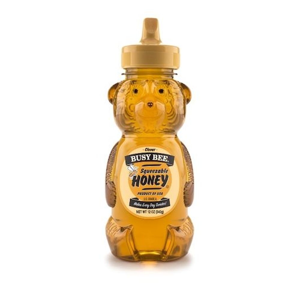 Busy Bee Squeezable Bear Honey, 12 Ounce -- 12 per case