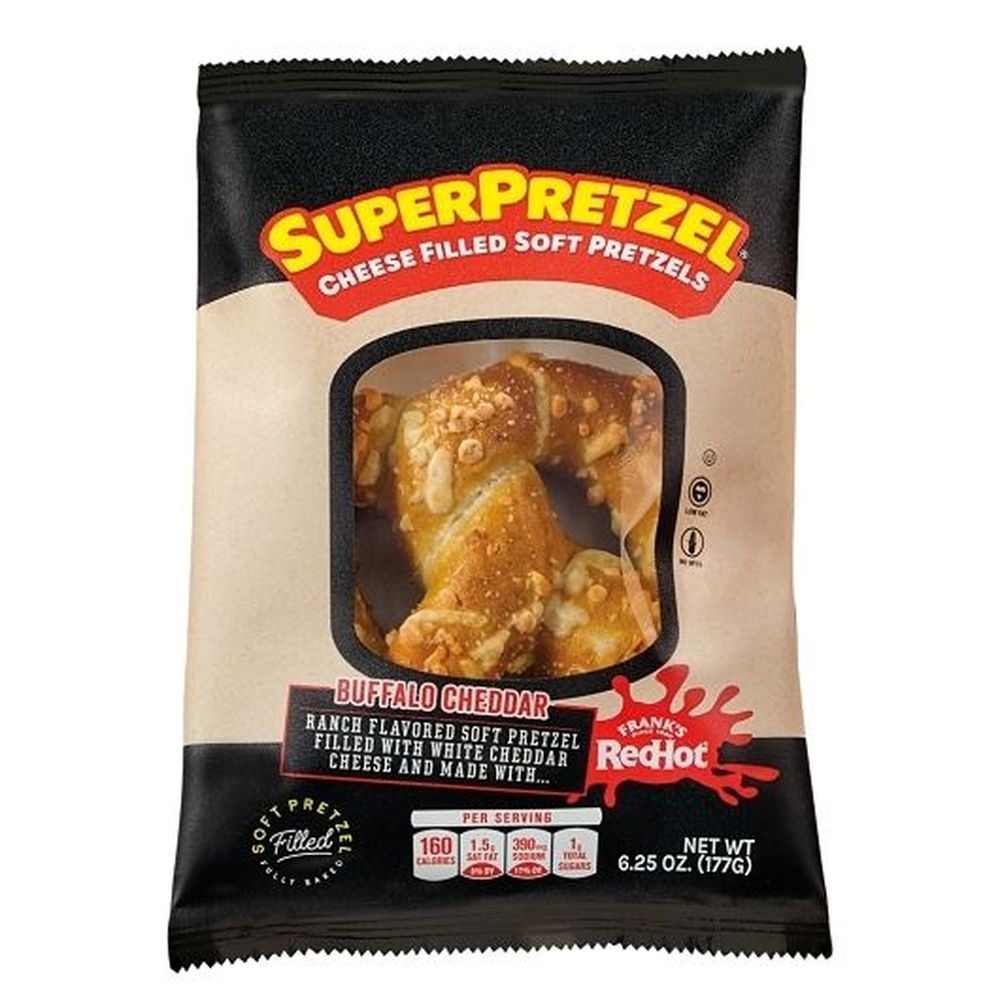 Pretzel Fillers Buffalo Cheddar Stuffed Soft Pretzels, 6.25 Ounce -- 20 per case