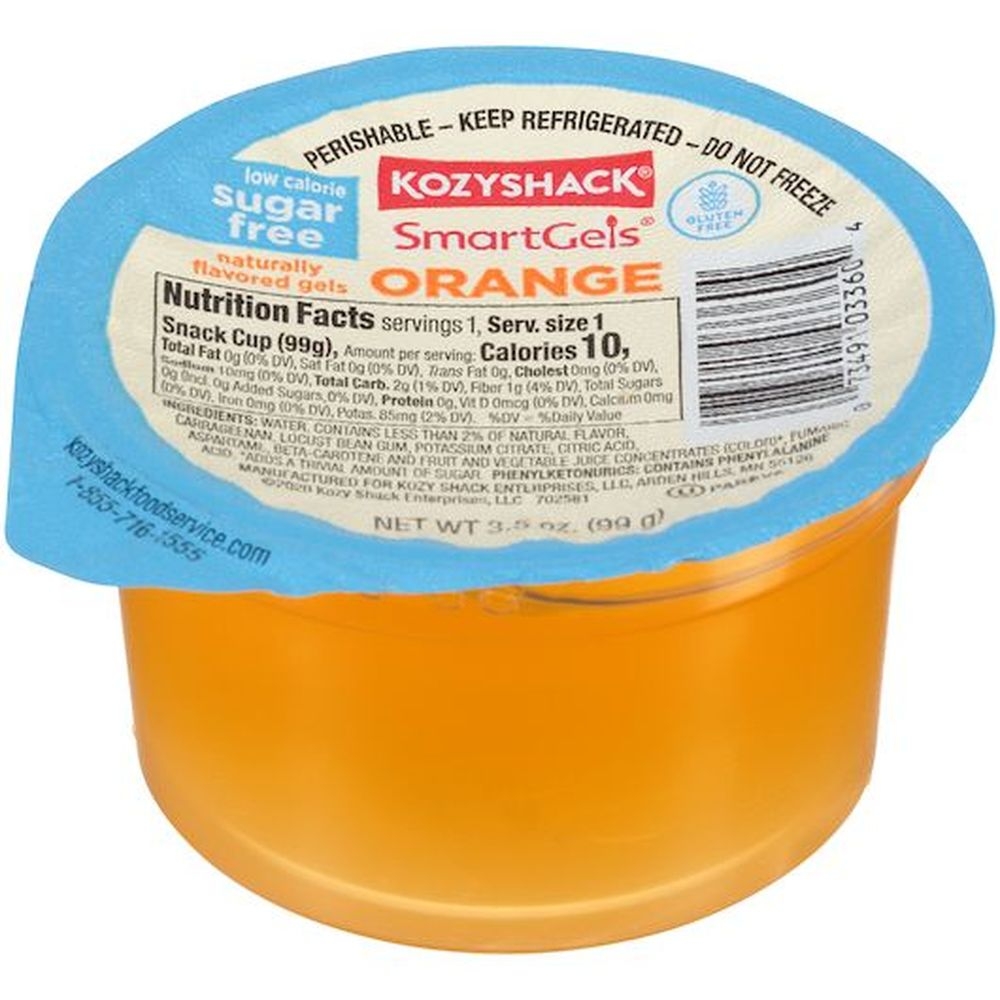 Kozy Shack Sugar Free Orange Smartgels, 3.5 Ounce -- 48 per case.
