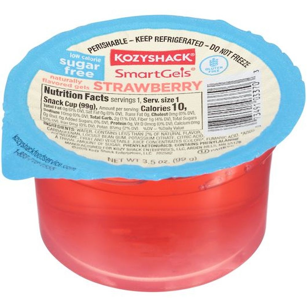 Kozy Shack Sugar Free Strawberry Gel, 3.5 Ounce -- 48 per case.