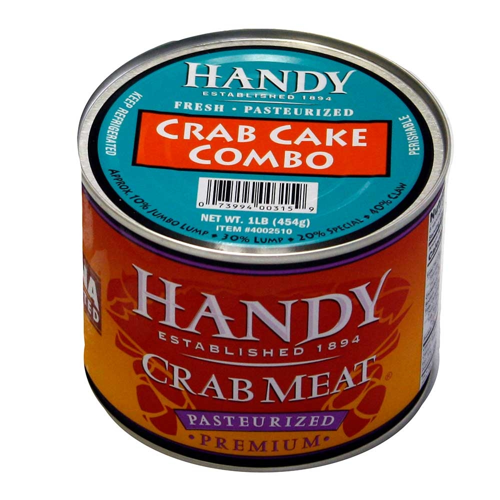 Handy Pelagicus Crab Cake Combo Pasteurized Crab Meat, 1 Pound -- 6 per case.