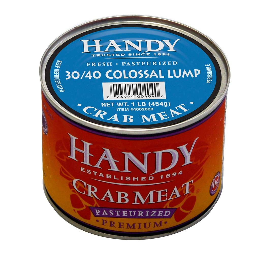 Handy Pelagicus Colossal Pasteurized Crab Meat, 1 Pound -- 6 per case.