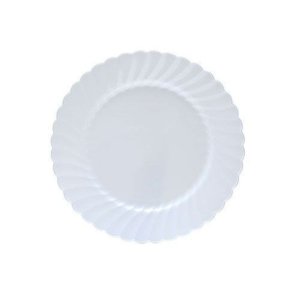 White Number 6 Polystyrene Round Plate 7.5 inch