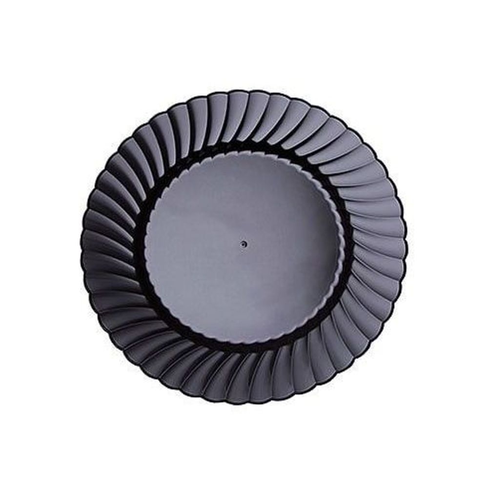 Black Number 6 Polystyrene Round Plate 9 inch