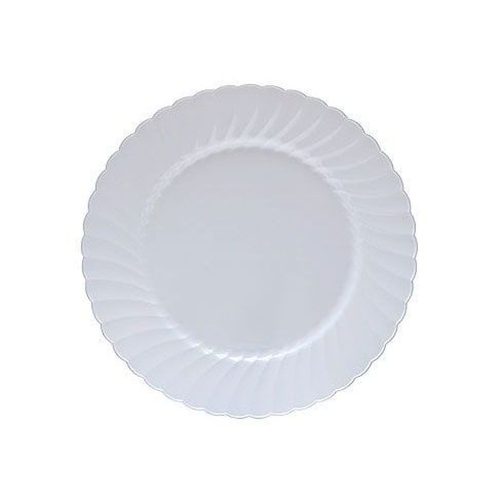 White Number 6 Polystyrene Round Plate 9 inch