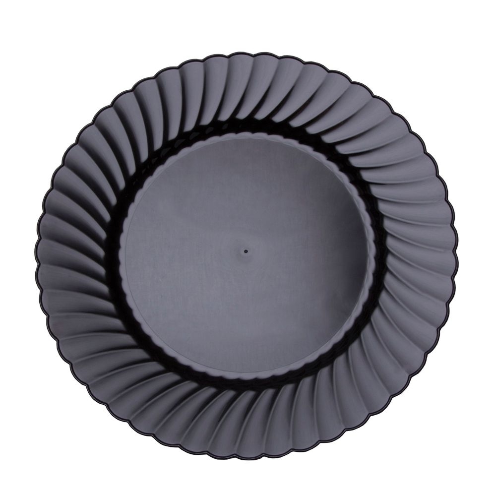 Black Number 6 Polystyrene Round Plate