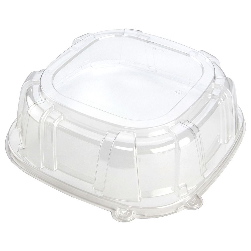 Flexible Thermoformed Clear PET Square Dome Lid 11 inch