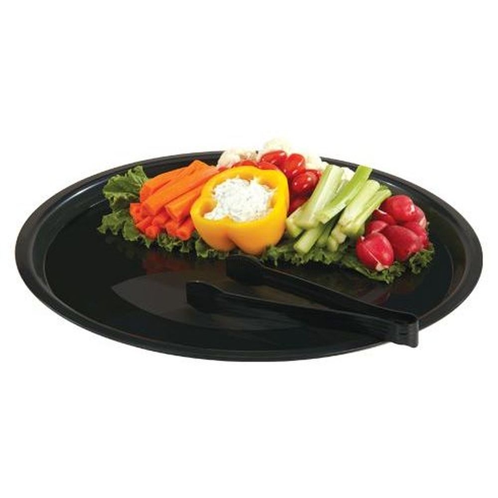 Black Number 5 Polypropylene Round Serving Tray