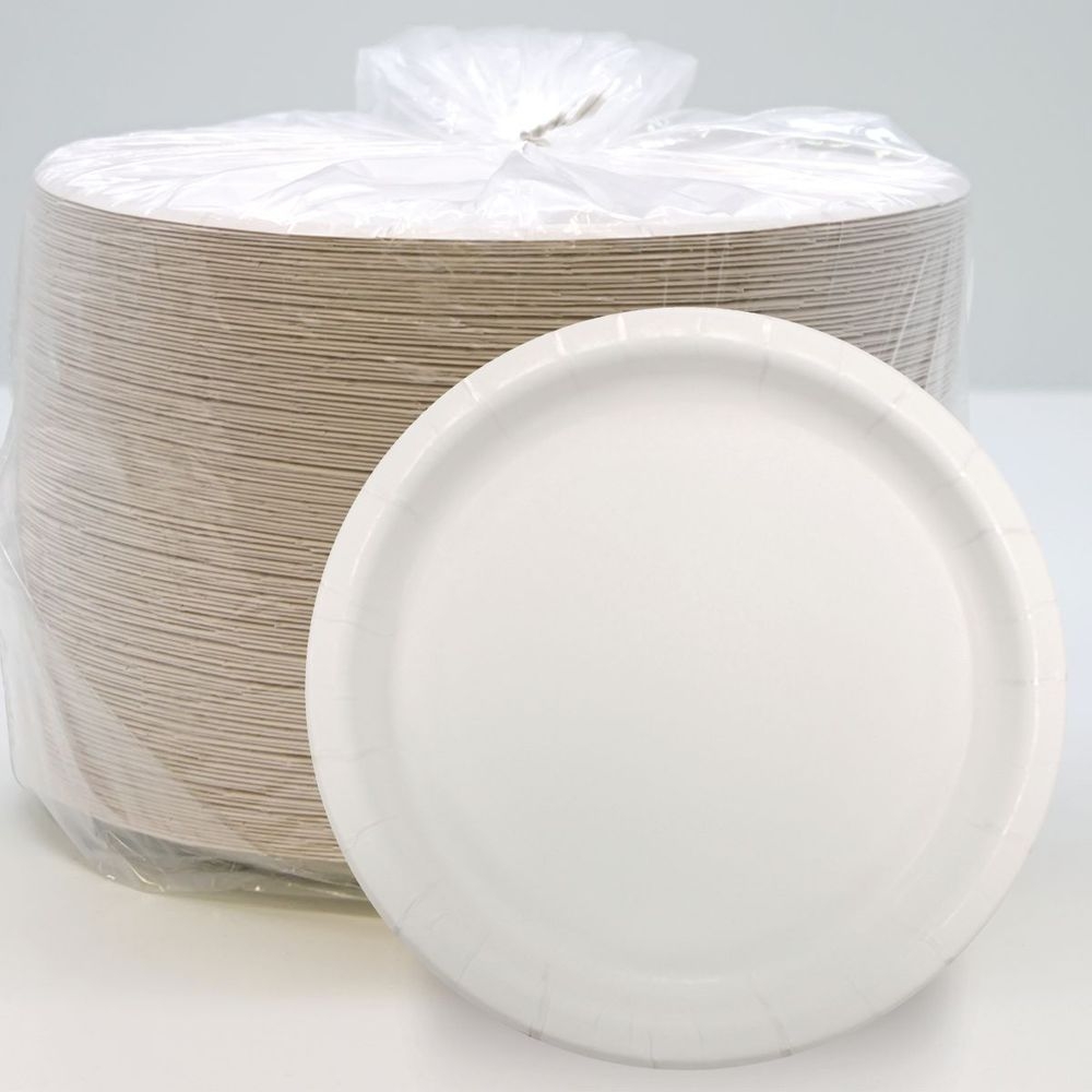 24PT White Heavy Weight Premium Smooth Coated Paper Plate