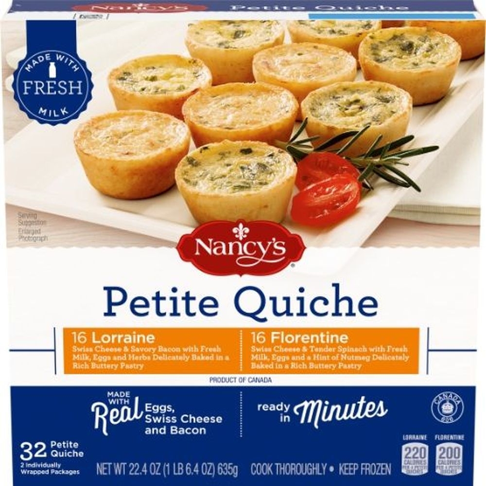 Nancys Petite Quiche, 22.4 Ounce - 32 per pack -- 8 packs per case.