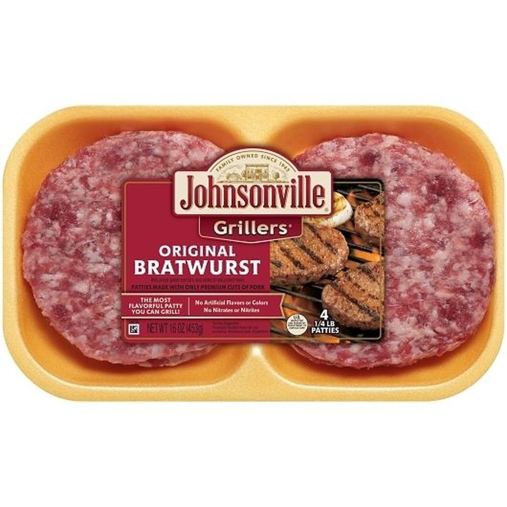 Johnsonville Bratwurst Patty, 16 Ounce -- 9 per case.