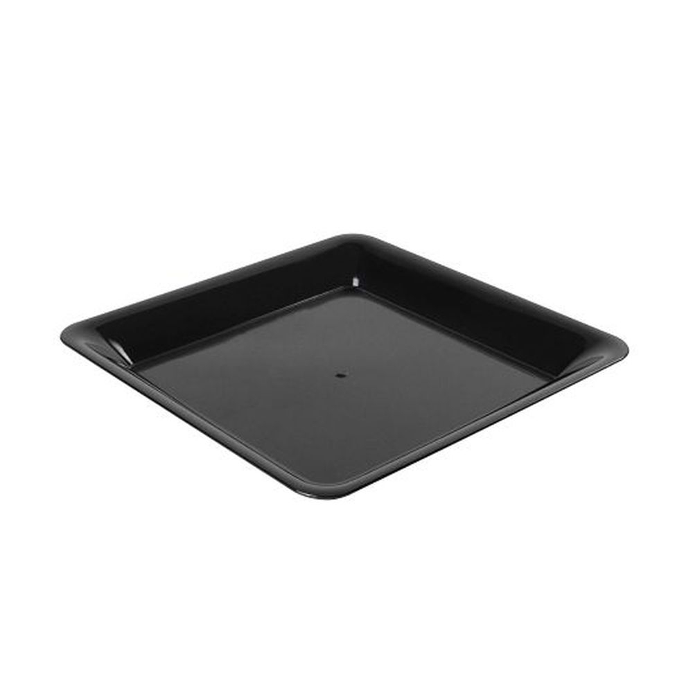 Platter Pleasers 16 x 16 inch Polystyrene Black Square Tray