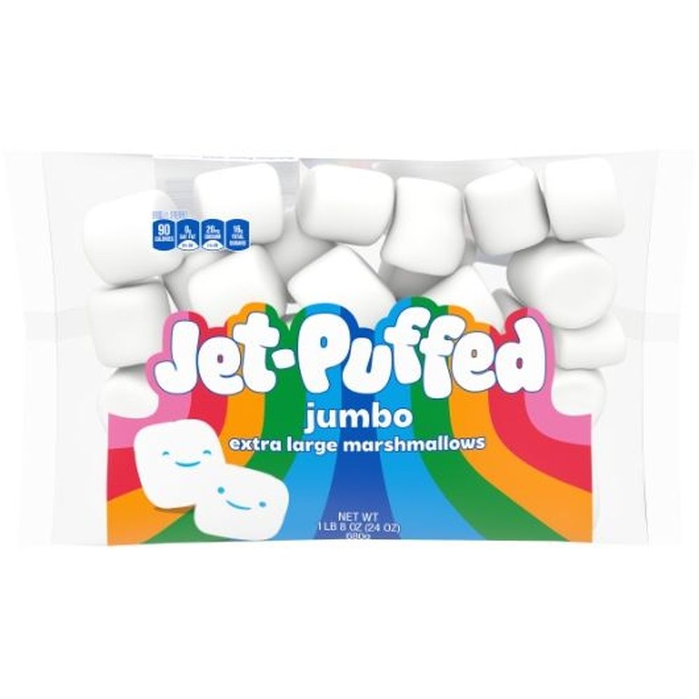 Jet Puffed Jumbo Marshmallow Snack, 24 Ounce -- 8 per case.
