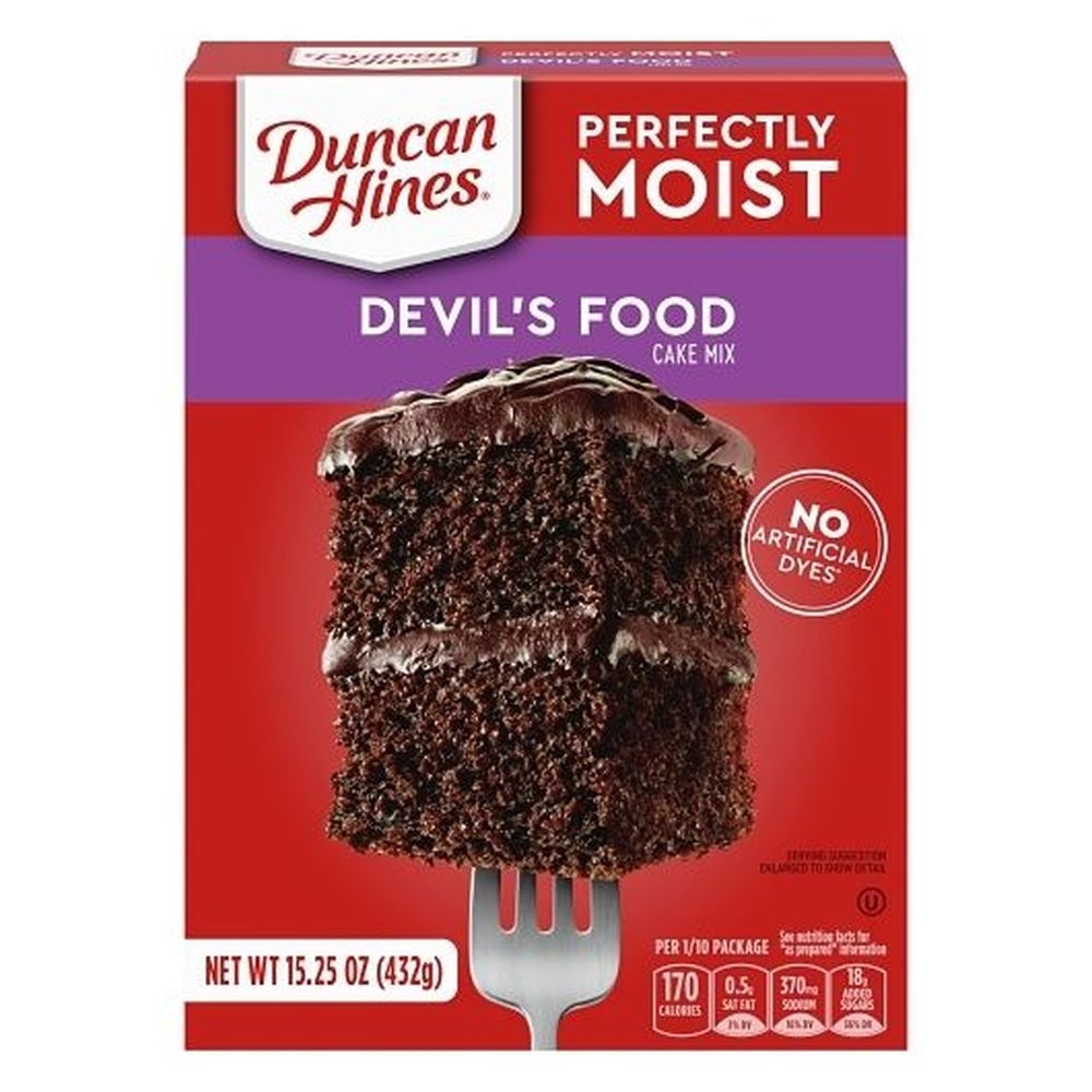 Duncan Hines Classic Devils Food Cake Mix, 15.25 Ounce -- 12 per case.