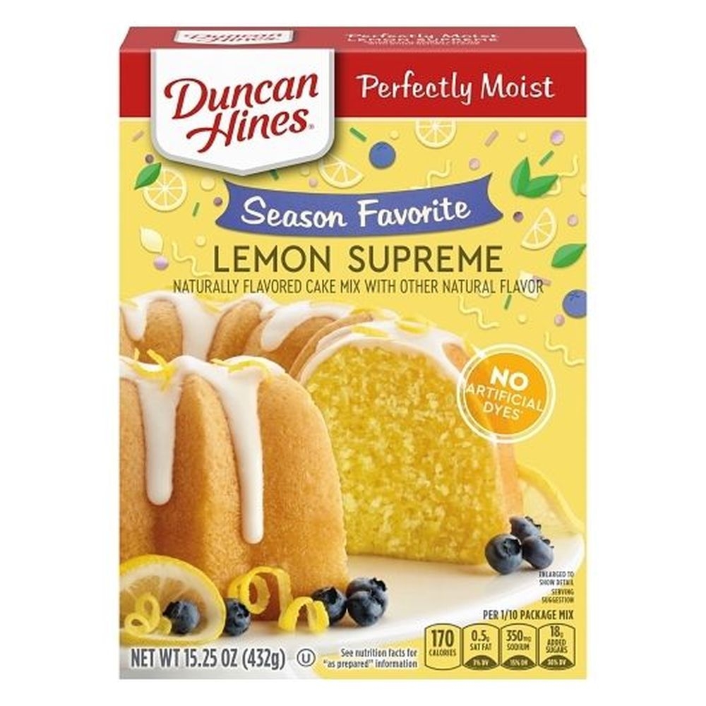 Duncan Hines Signature Lemon Supreme Moist Cake Mix, 15.25 Ounce -- 12 per case.