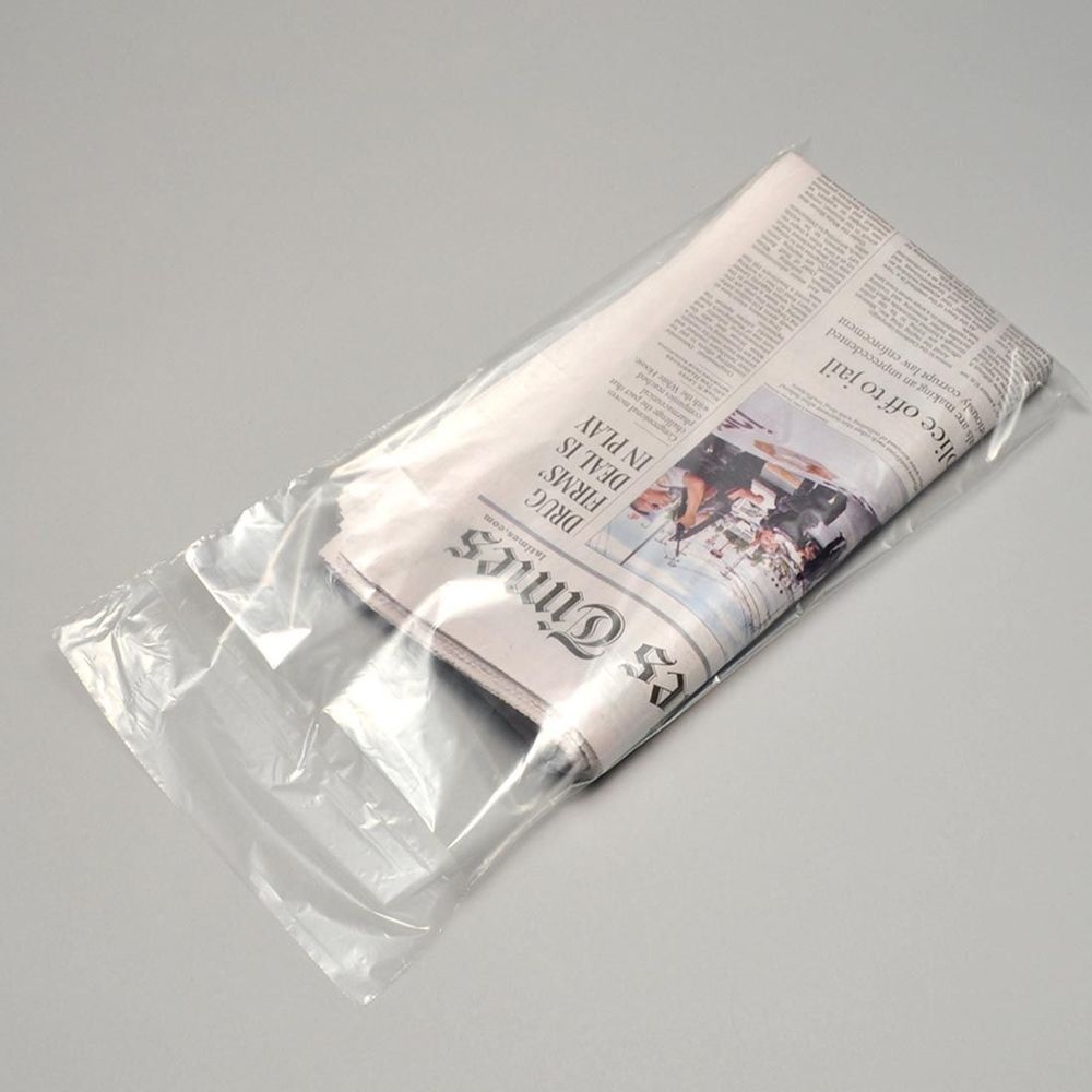 Clear 0.65 mil Polypropylene Newspaper Bag on Header