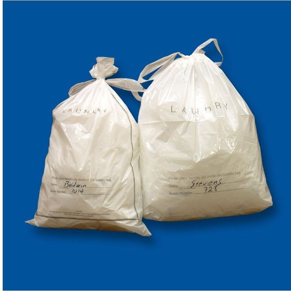 0.85 mil LDPE Hotel Laundry Bag with Tear Tie Close