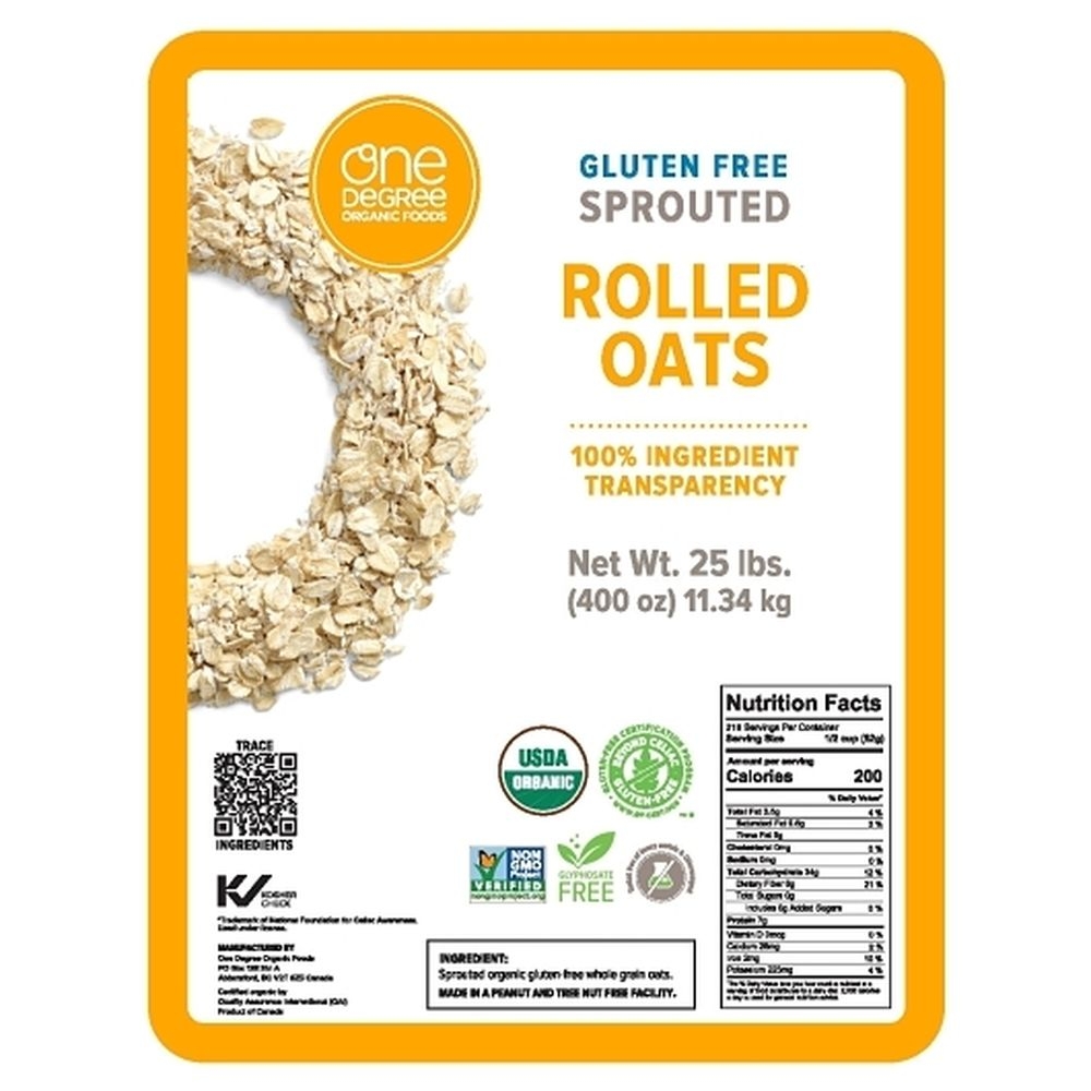 Gluten Free Sprouted Rolled Oats 25 Pound