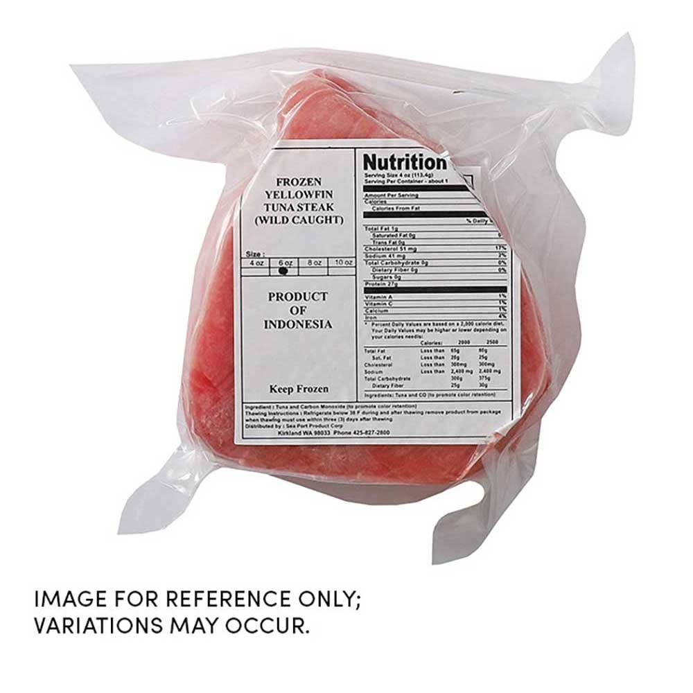 Frozen Seafood Boneless Skinless Ahi Tuna Steak, 10 Pound.