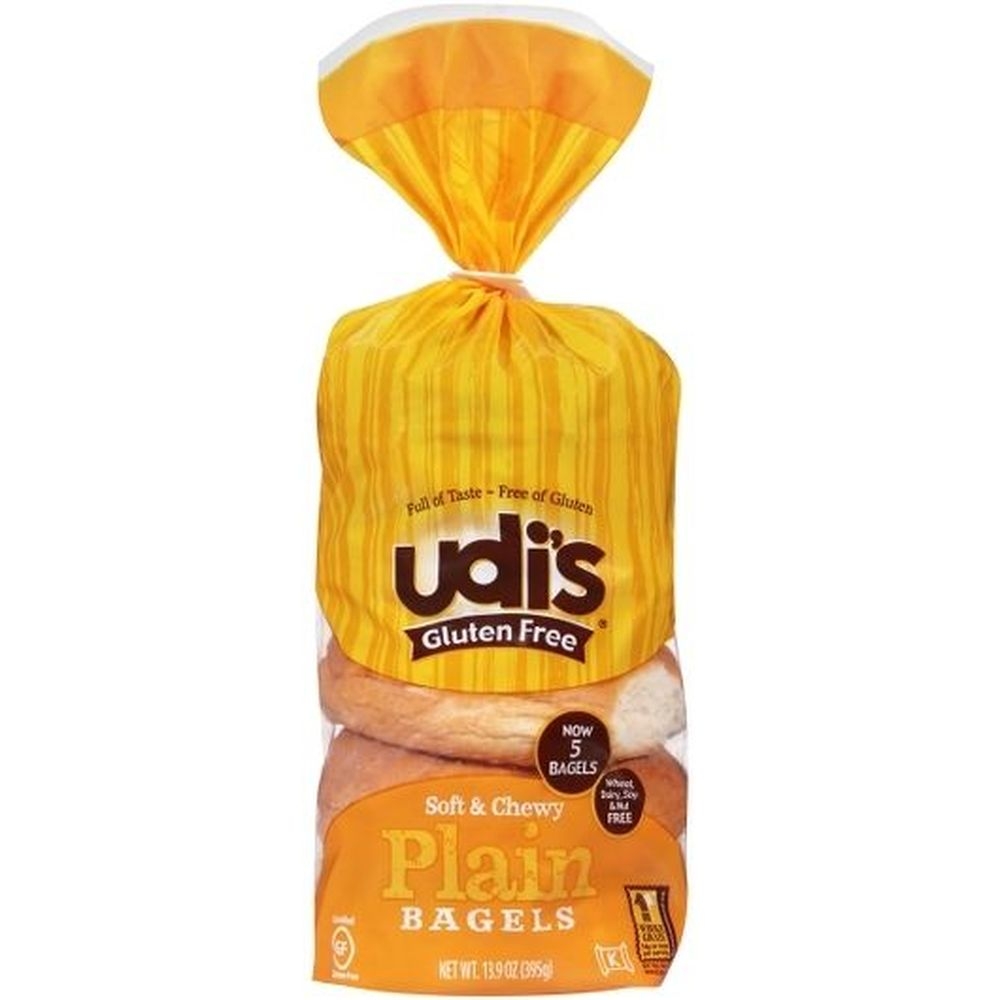 Udis Plain Bagel, 13.9 Ounce -- 8 per case.