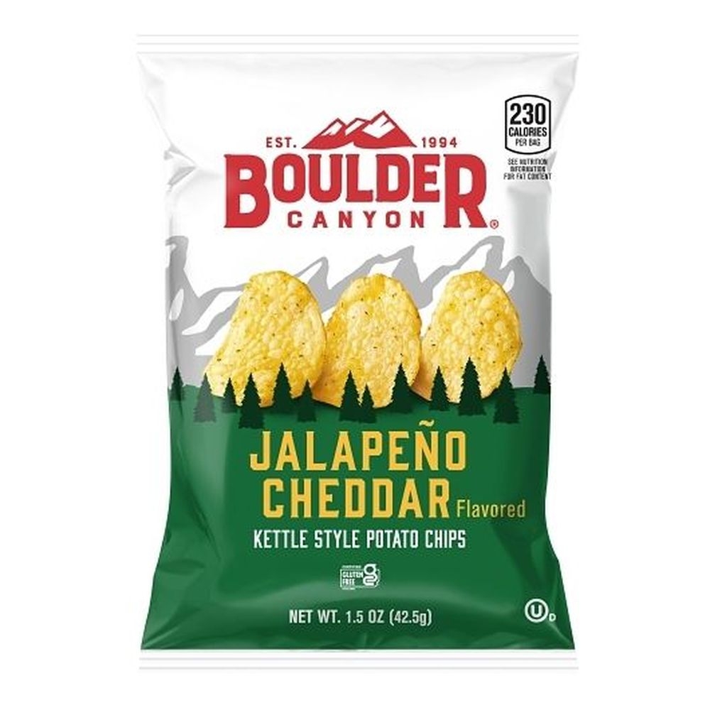 Boulder Canyon Jalapeno Cheddar Kettle Chips, 1.5 Ounce -- 55 per case.