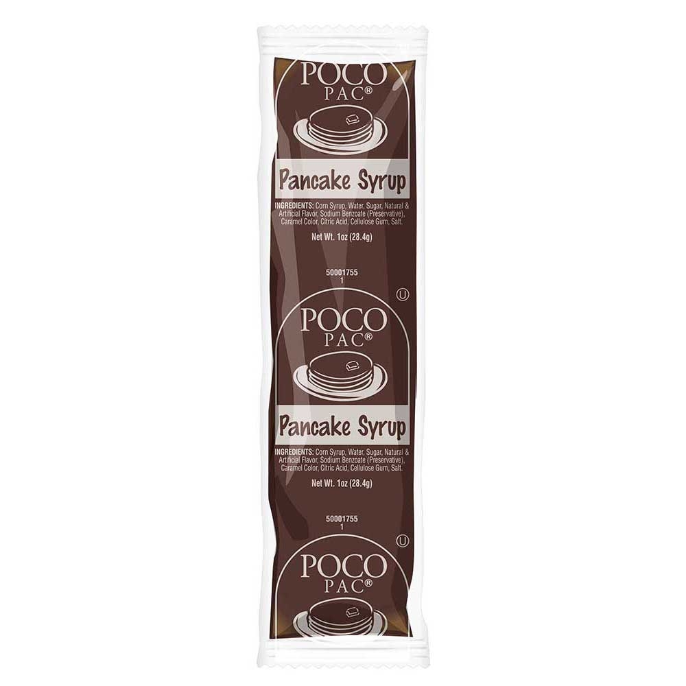 Poco Pac All Natural Pancake Syrup, 1 Ounce Pouch -- 100 per case.