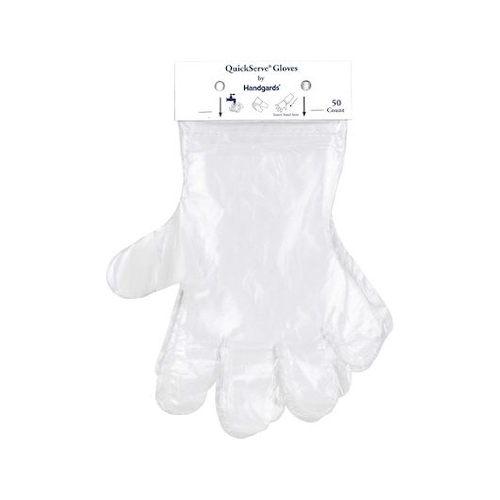 Handgards Clear Quickserve Poly Disposable Gloves -- 1000 per case.