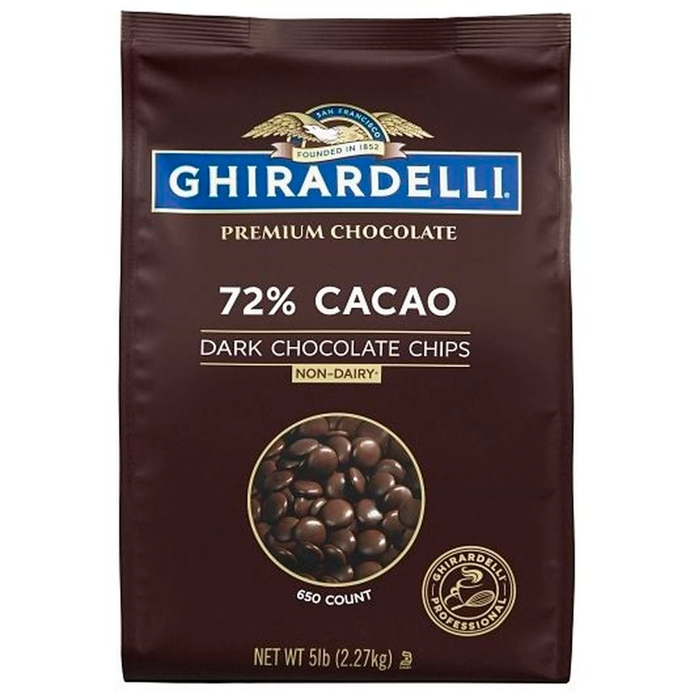 Ghirardelli 72 Percent Cacao Chocolate Chip, 80 Ounce -- 2 per case