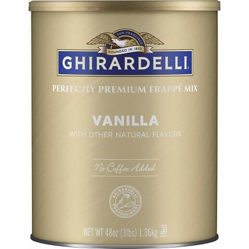 Ghirardelli Premium Vanilla Flavored Frappe Mix, 3 Pound -- 6 per case.