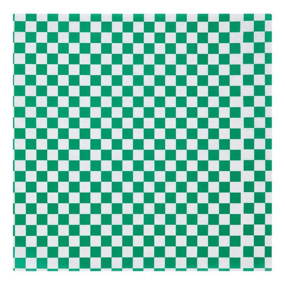 Green Checkers Paper Wrap and Basket Liner