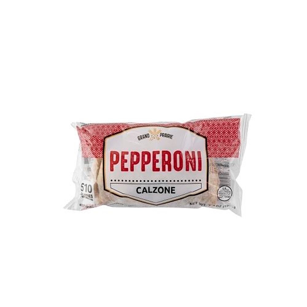 Grand Prairie Foods Pepperoni Pizza Calzone, 7.5 Ounce -- 12 per case.