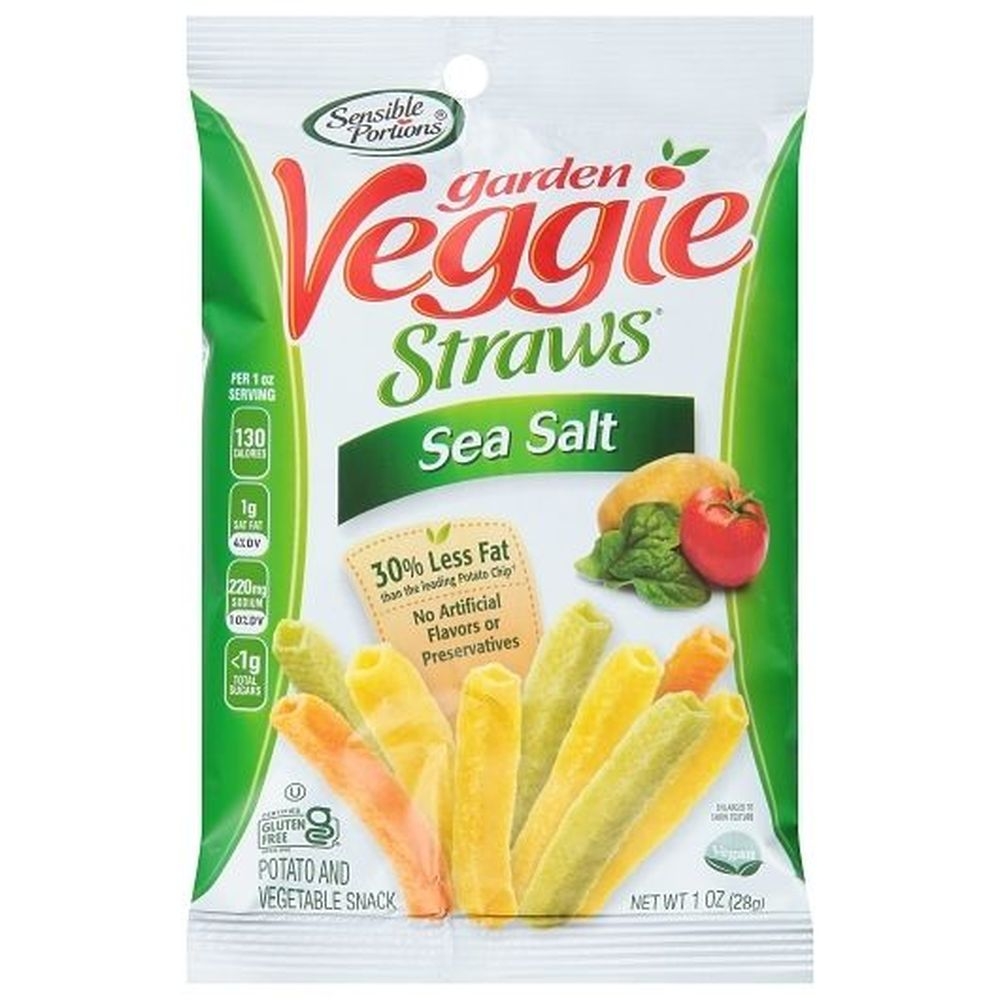 Sensible Portions Garden Sea Salt Veggie Straws, 1 Ounce -- 24 per case.