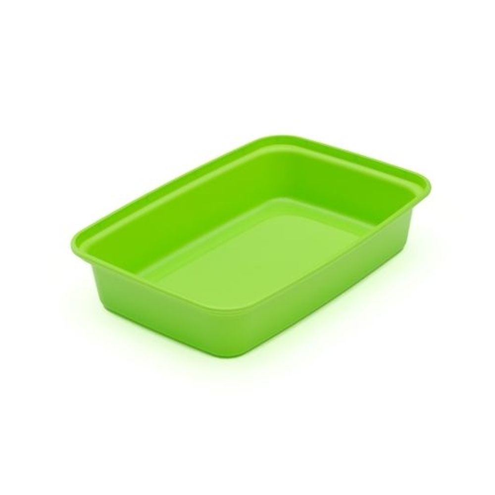 16 Ounce Rectangular Green Container with Clear Lid