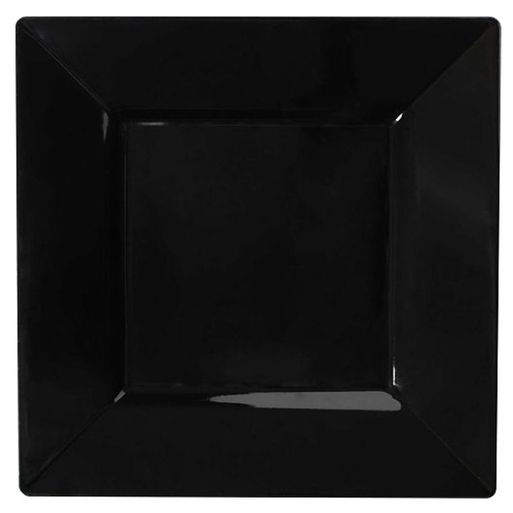 Solid Squares Polystyrene 8 inch Black Square Salad Plate