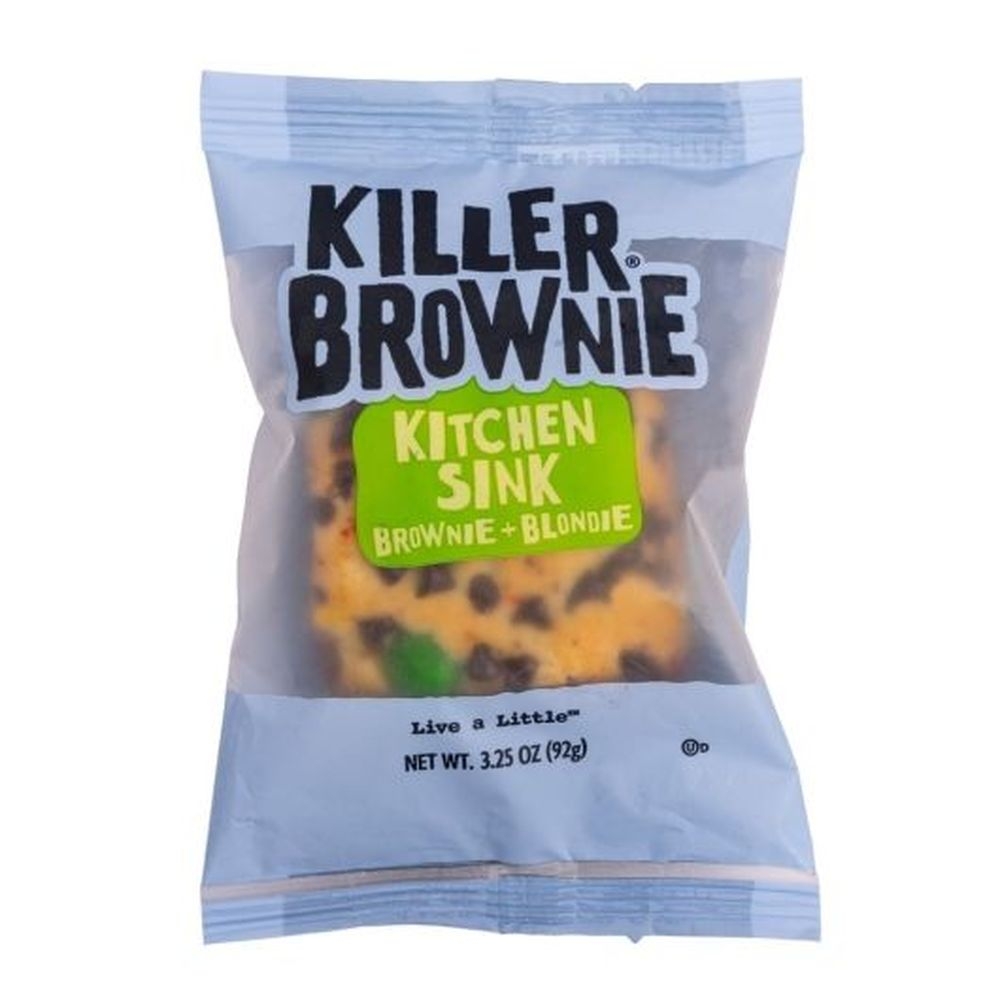 Killer Brownie Individually Wrapped Kitchen Sink Fudge Brownie, 3.25 Ounce -- 44 per case