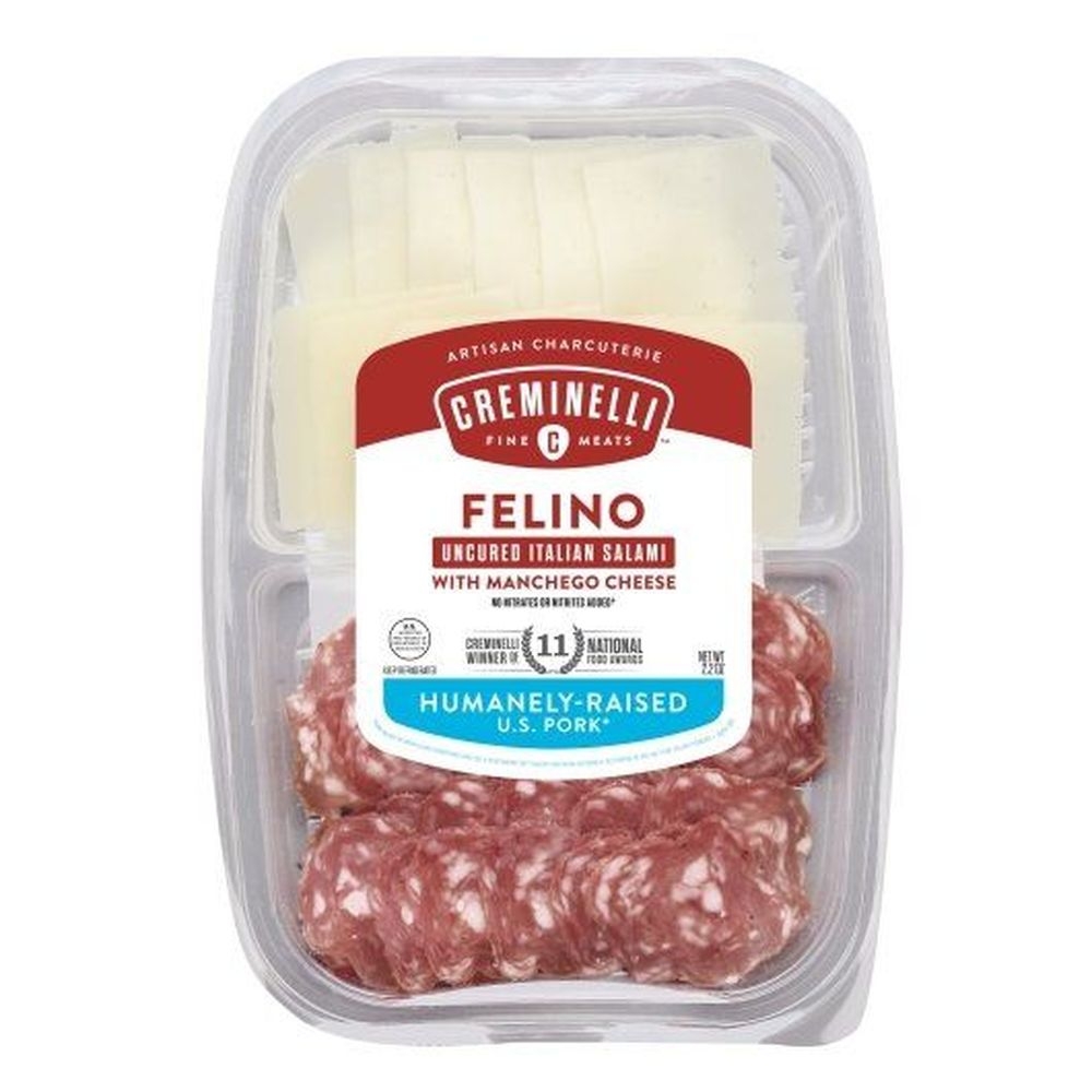 Creminelli Fine Meats Sliced Felino and Manchego, 2.2 Ounce -- 12 per case.