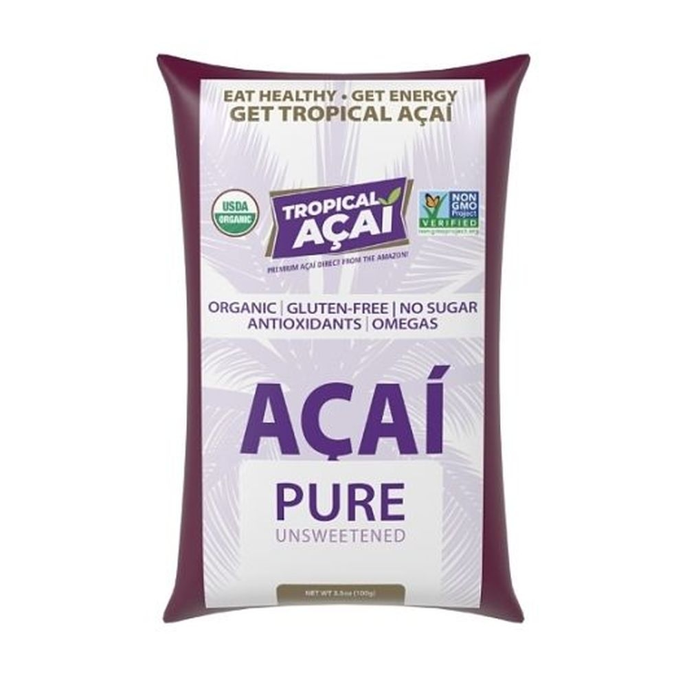 Tropical Acai Organic Unsweetened Pure Acai, 3.5 Ounce -- 60 per case