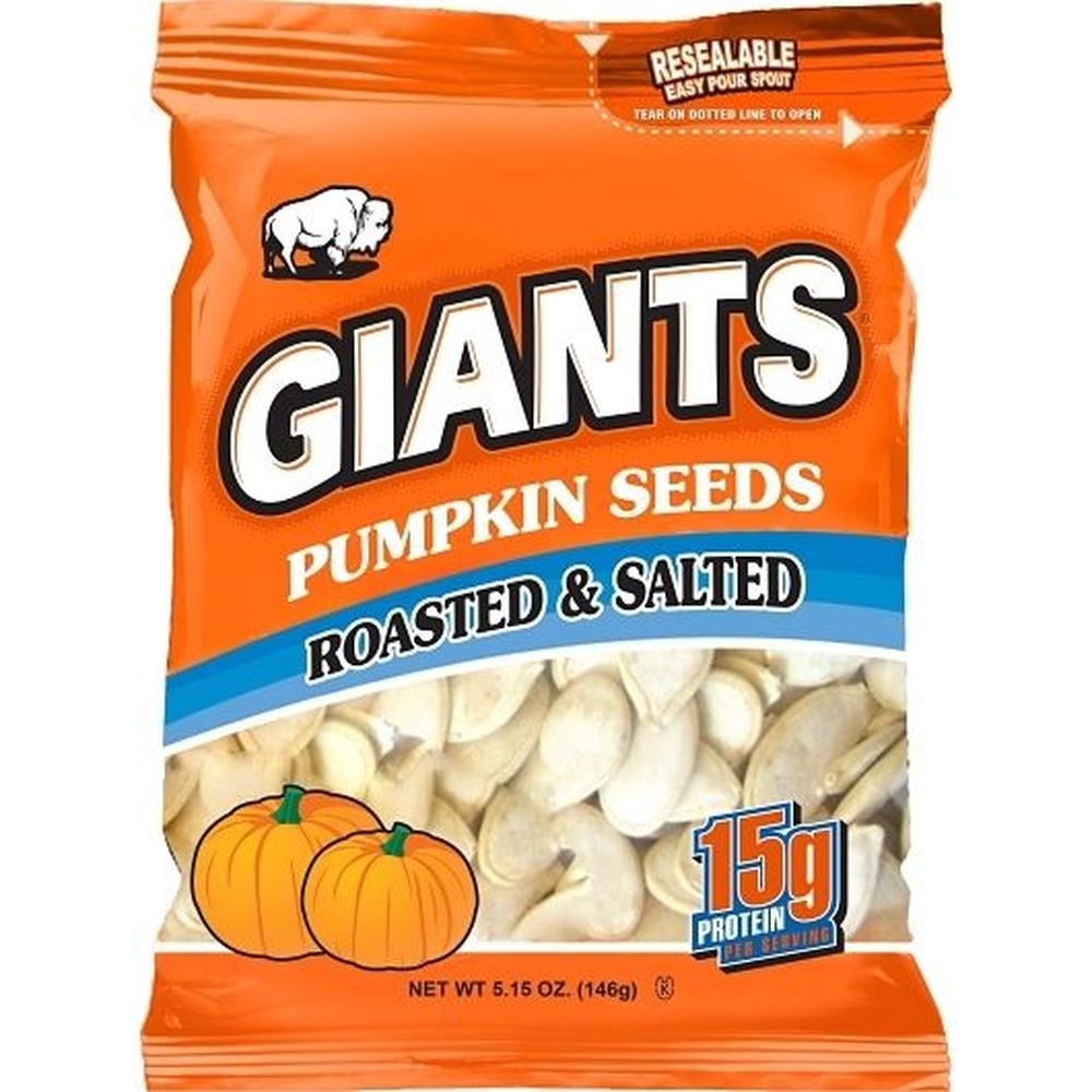 Giants Roasted and Salted Pumpkin Seed Snacks, 5.15 Ounce -- 12 per case