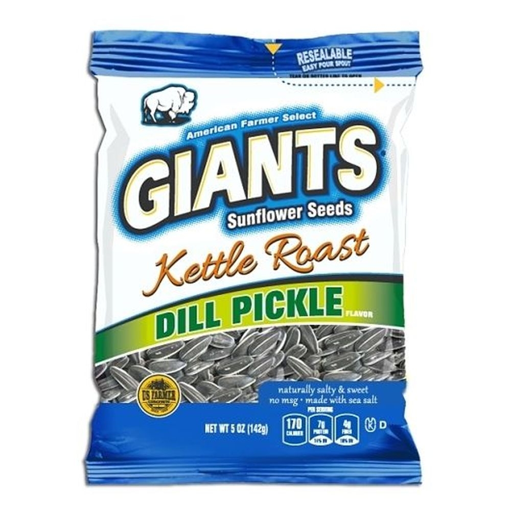 Giants Dill Pickle Flavor Kettle Roast Sunflower Seed Snacks, 5 Ounce -- 12 per case