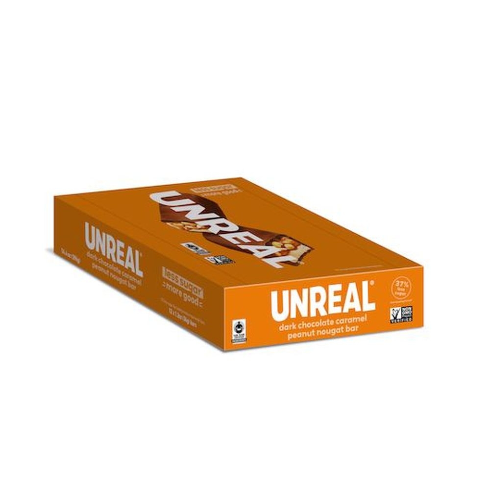 Unreal Dark Chocolate Caramel Peanut Nougat Bars Caddy, 0.74 Pound - 12 count per pack -- 6 packs per case