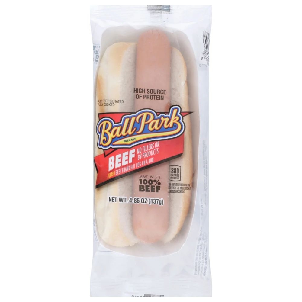 Jumbo Beef Frank Hot Dog On Bun