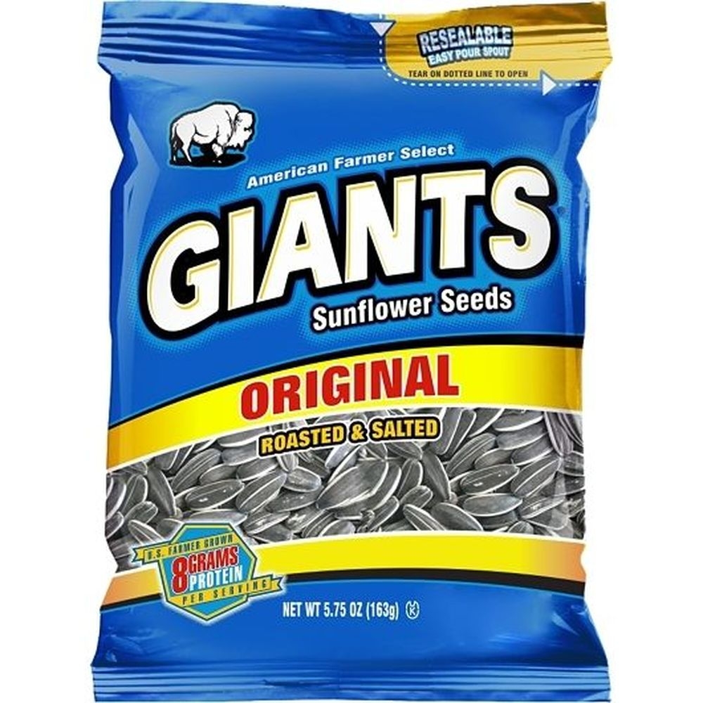 Giants Original Roasted and Salted Sunflower Seeds Snacks, 5.75 Ounce -- 12 per case