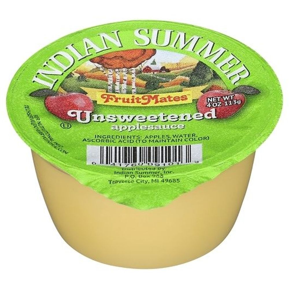 Indian Summer Unsweetened Applesauce, 4 Ounce -- 72 per case