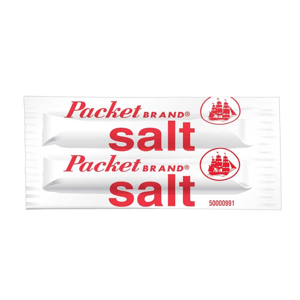 Packet Brand Fluted Salt Packets, 0.75 Gram -- 3000 per case.