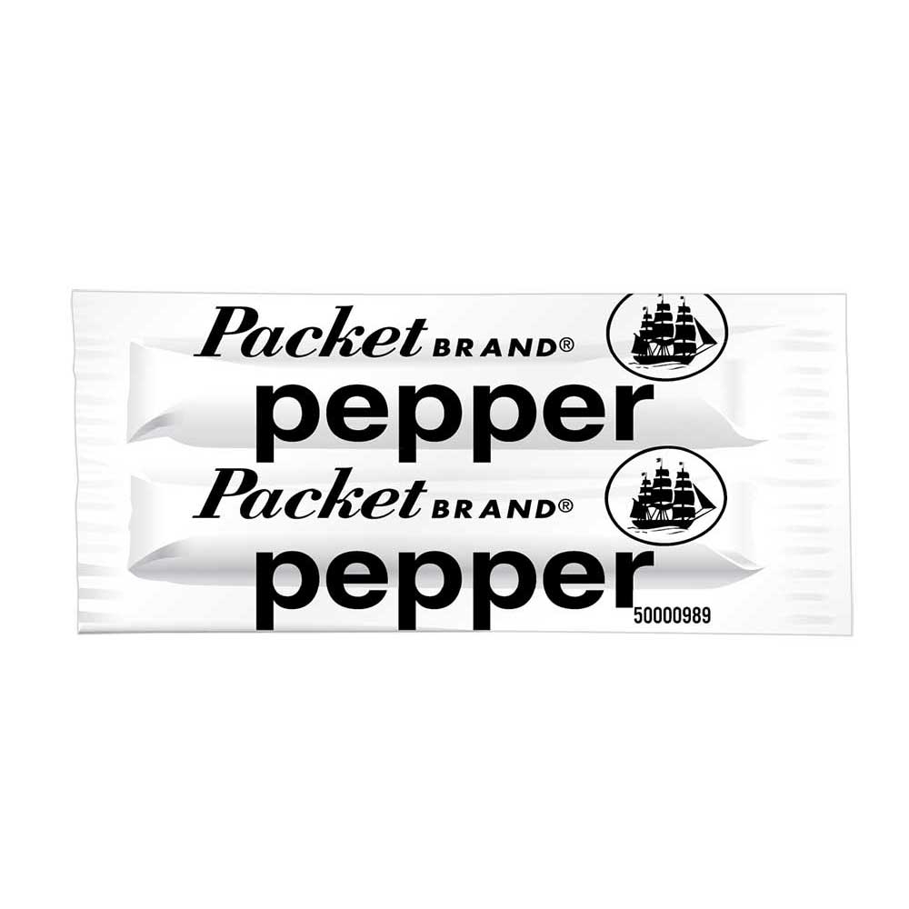 Packet Brand Fluted Pepper Packets, 0.11 Gram -- 3000 per case.