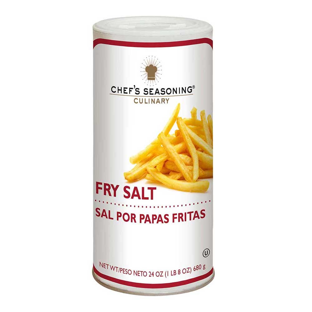 Chefs Seasoning Fry Salt, 24 Ounce Cannister -- 12 per case