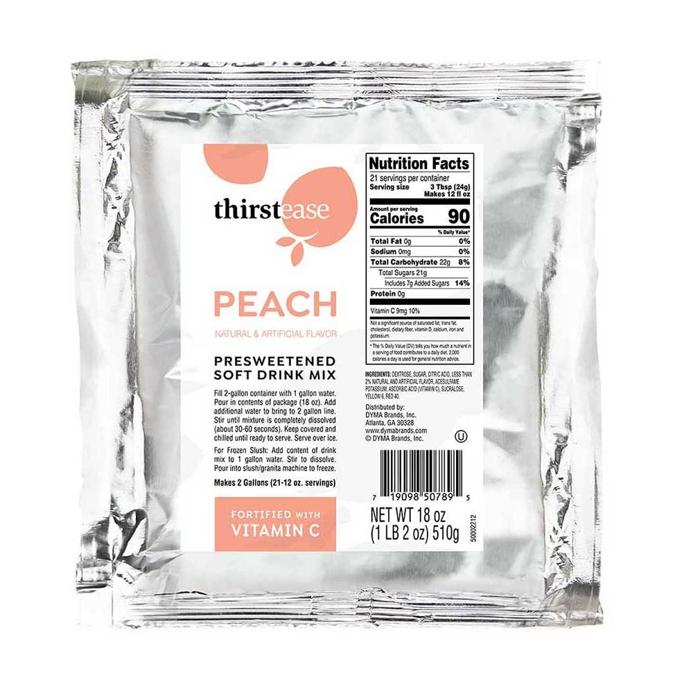 Thirst Ease Peach Drink Mix, 18 Ounce -- 12 per case.